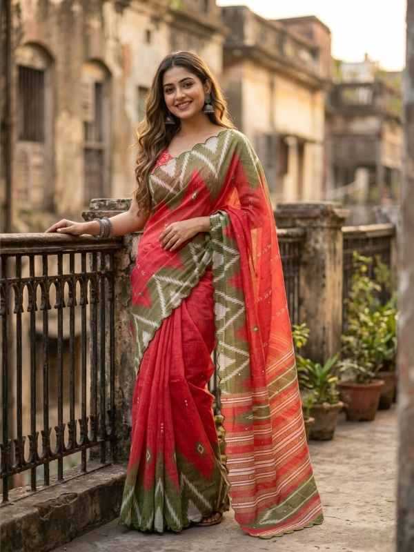 Gajraj Linen Printed Saree