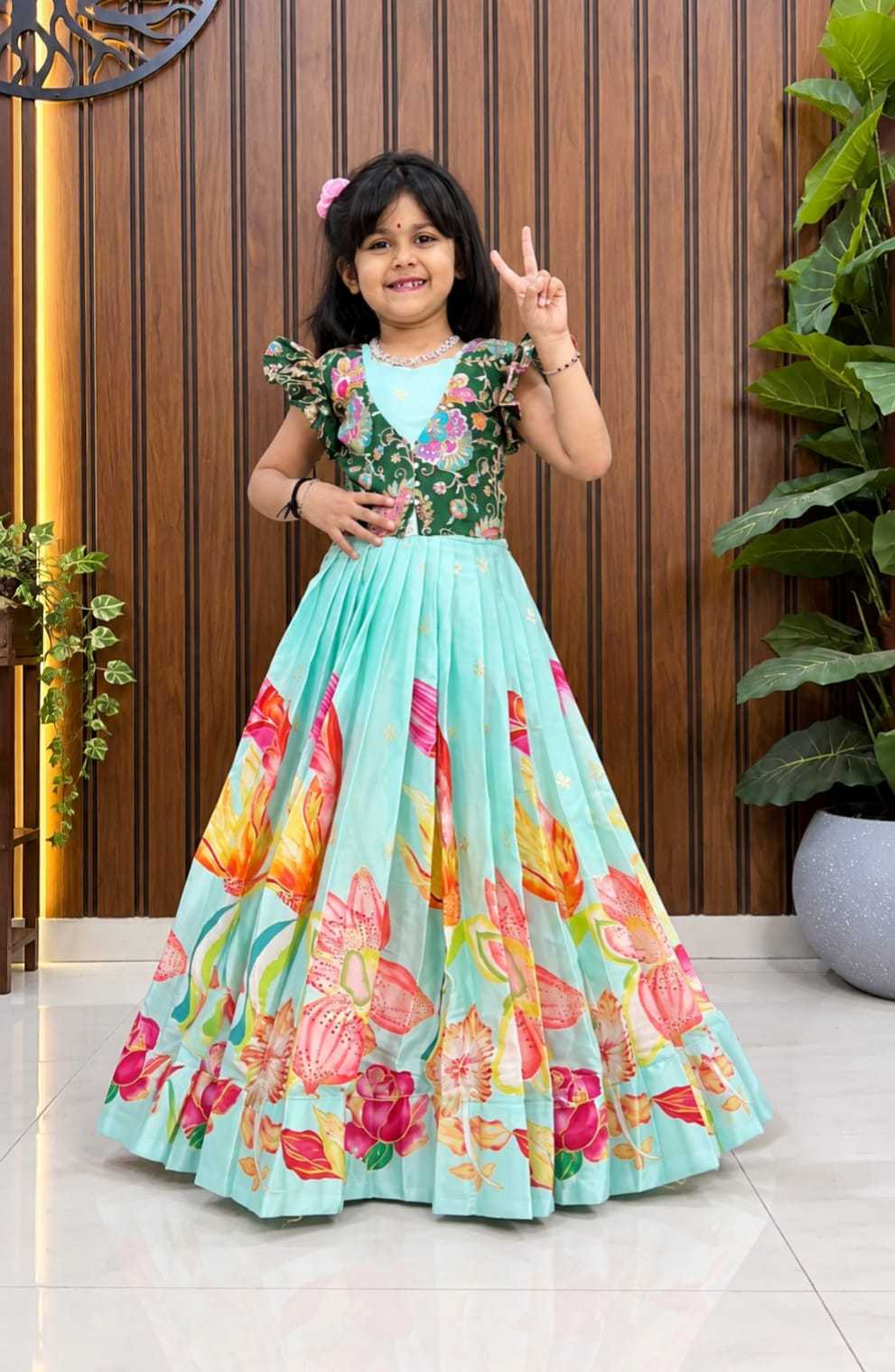 Pure Silk Kids Gown in White