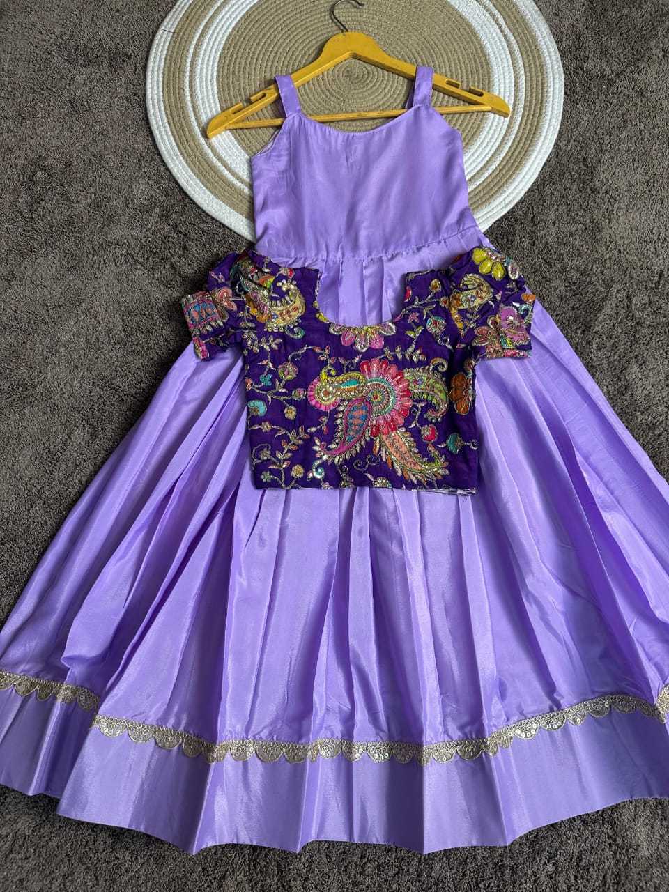 Pure Silk Kids Gown in Blue