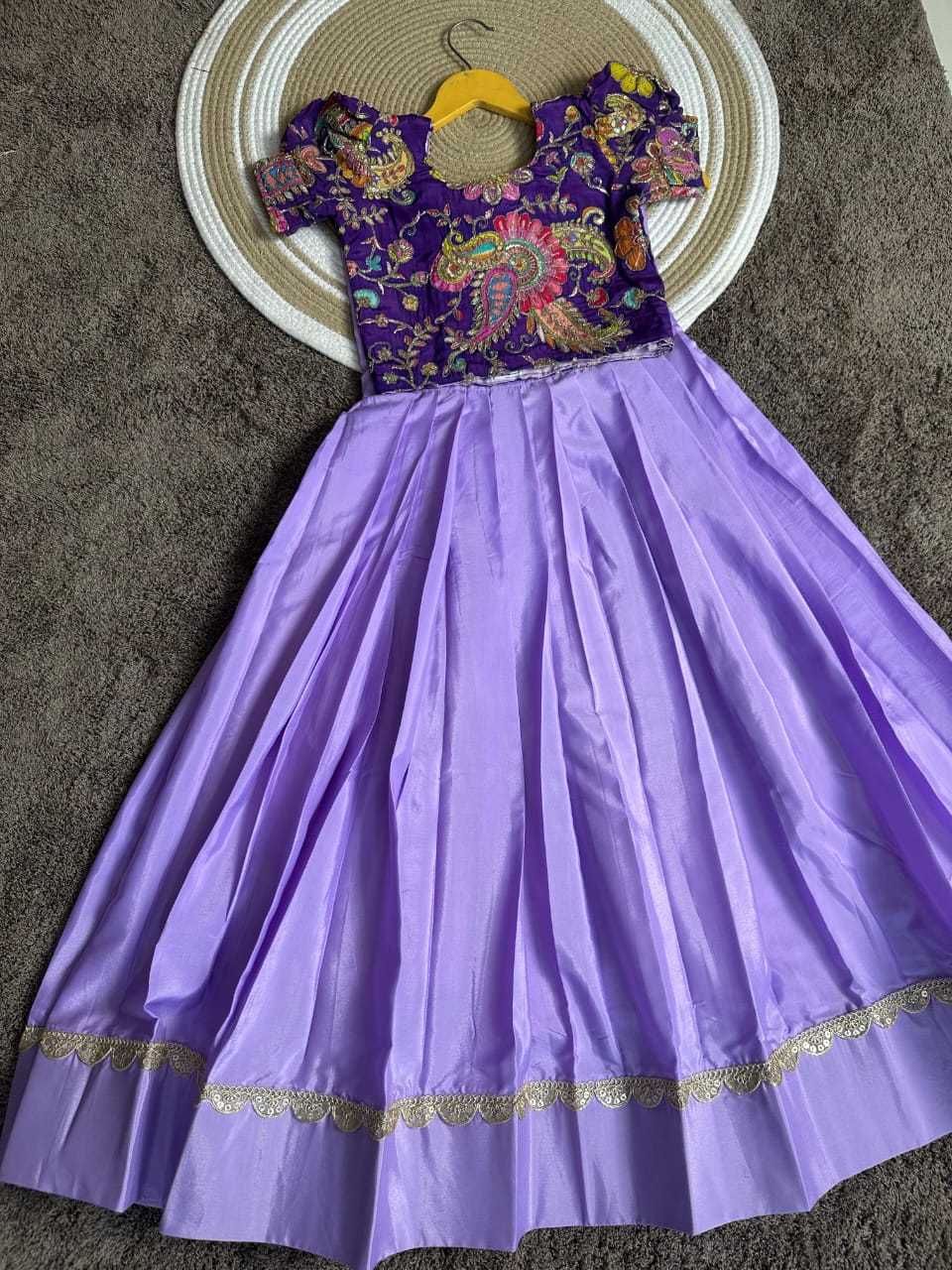 Pure Silk Kids Gown in Blue