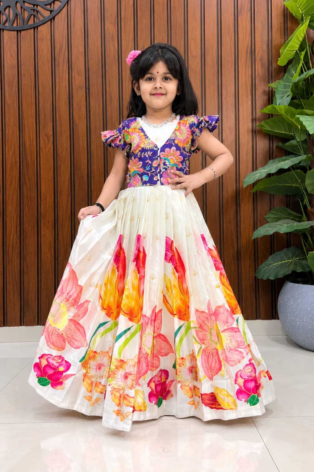 Pure Silk Kids Gown in White