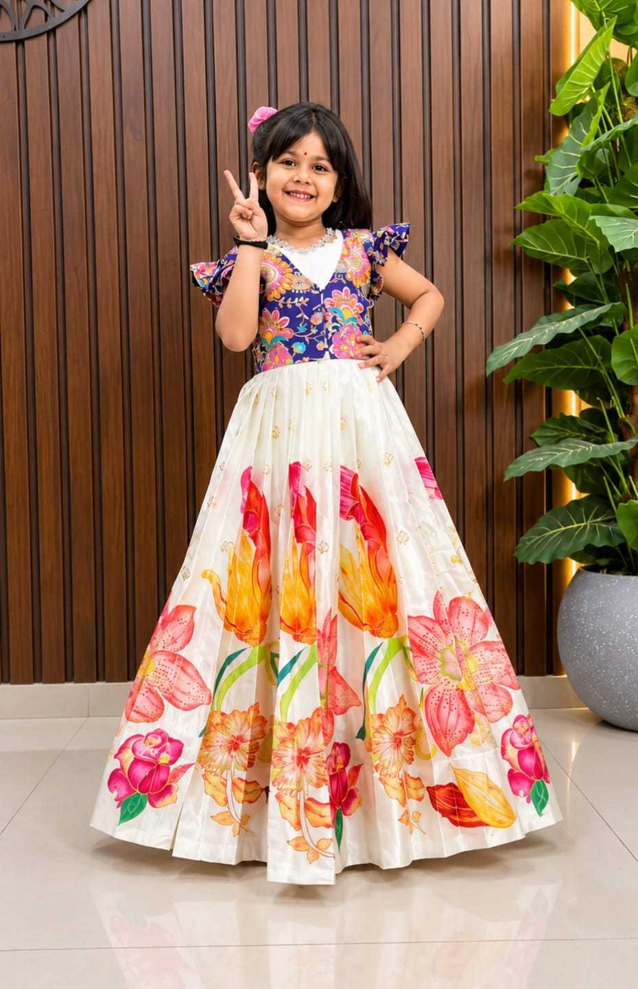 Pure Silk Kids Gown in White