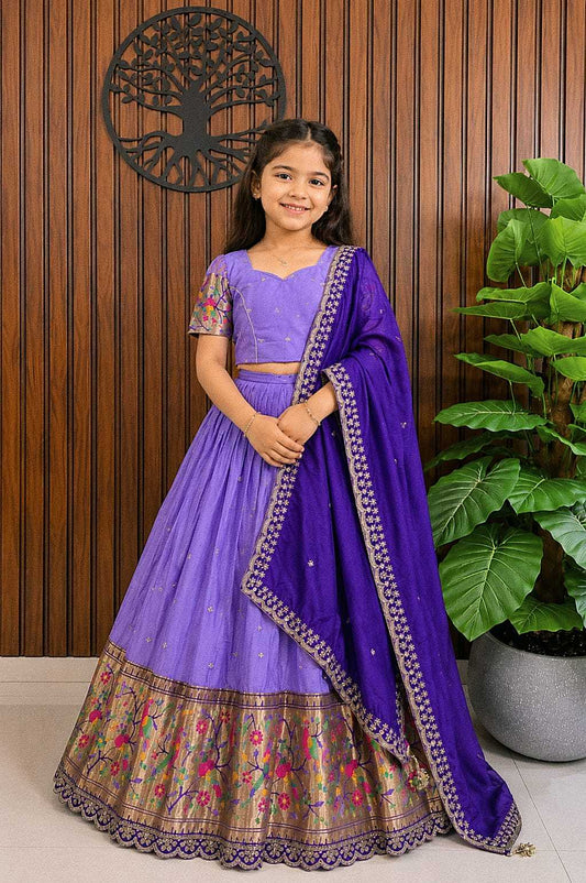 Hest Paithani Silk Kids Lehenga