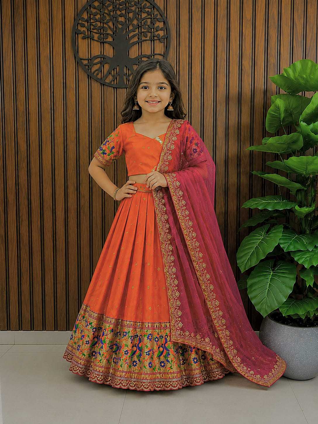 Hest Paithani Silk Kids Lehenga