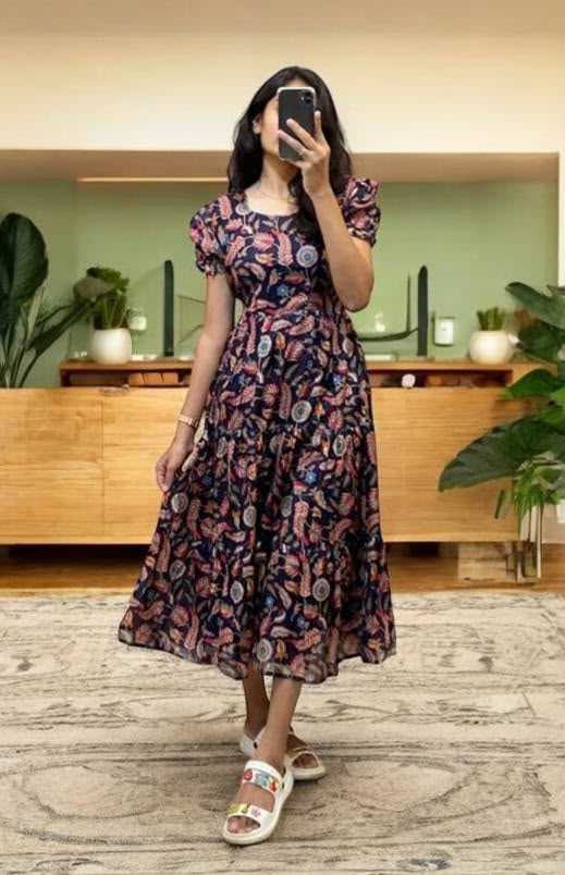 Soft Cotton Silk Printed Gown