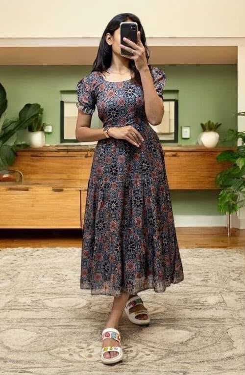 Soft Cotton Silk Printed Gown