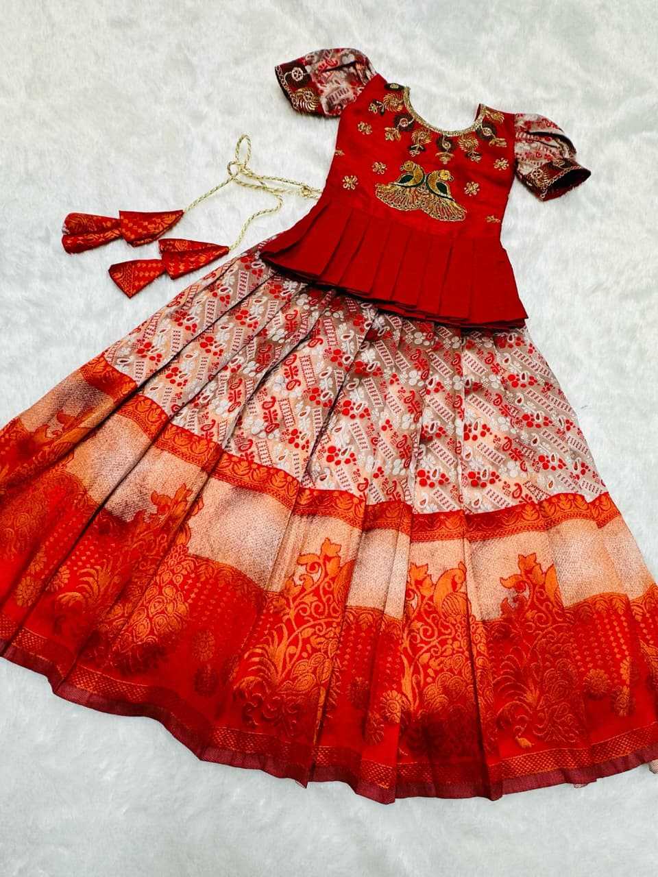 Lair Lichi Silk Kids Lehenga