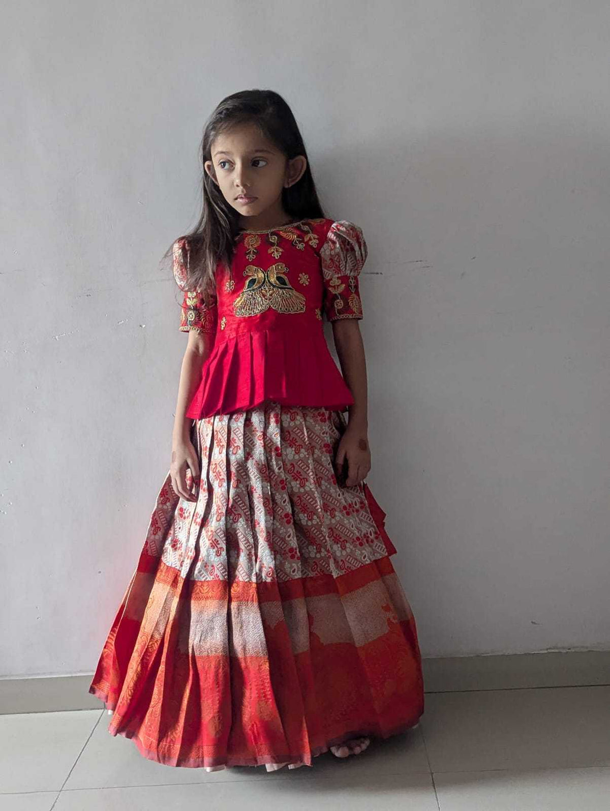 Lair Lichi Silk Kids Lehenga