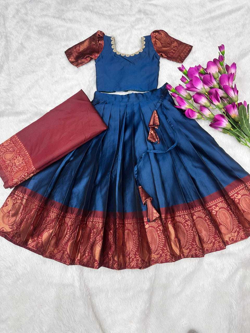 Nga Heavy Silk Kids Ethnic Wear