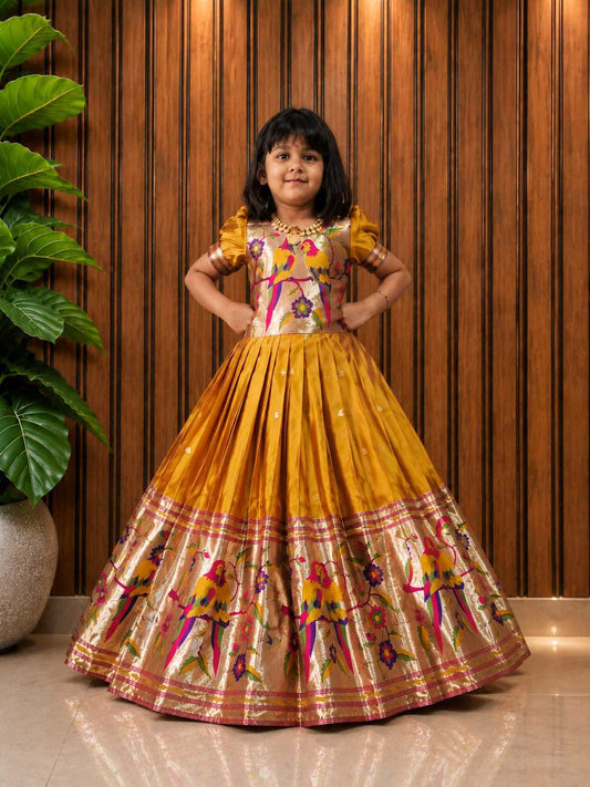 Paithani Silk Kids Gown
