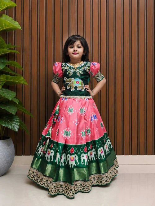Triveni Heavy Silk Ethnic Kids Wears