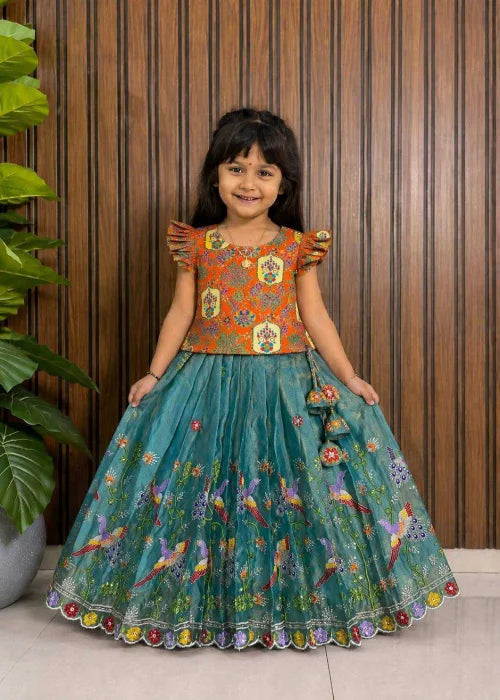 Unnati Space Silk Ethnic Kids Wears