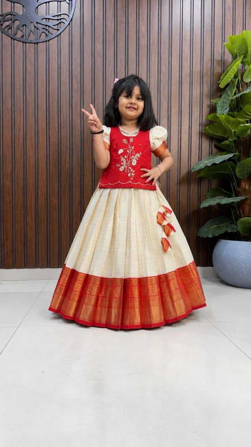 Vachana Soft Cotton Silk Ethnic Kids Wears
