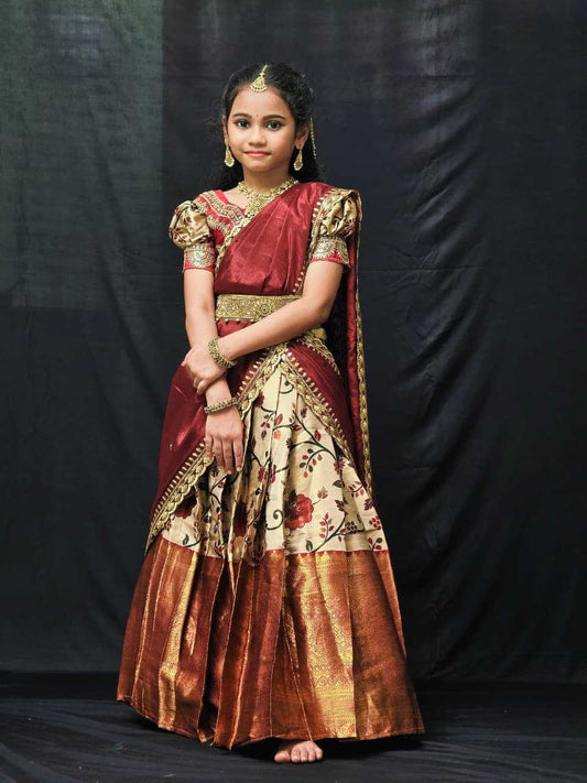 Yrs Lichi Silk Kids Lehenga