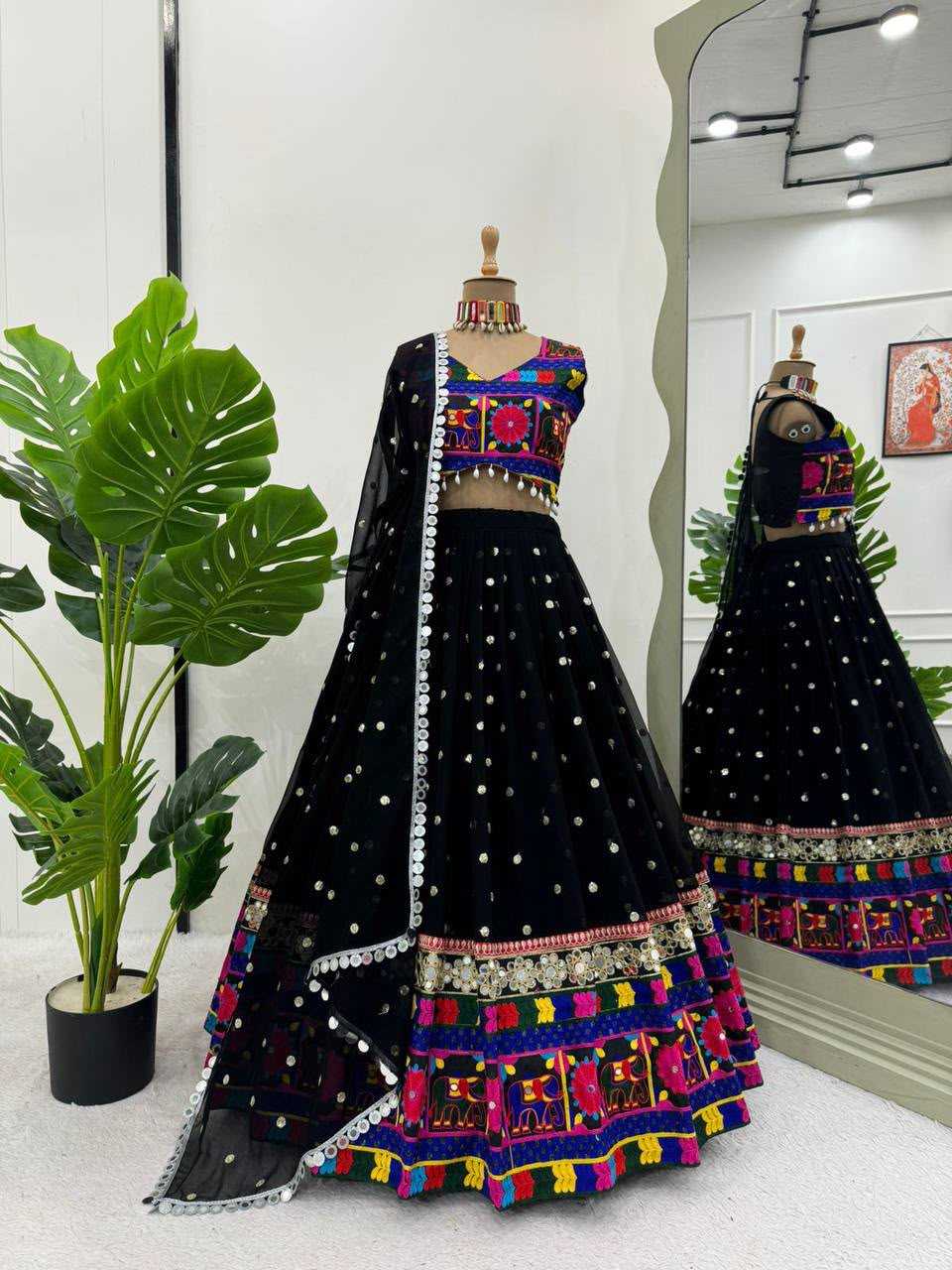 Faux Georgette Embroidered Lehenga