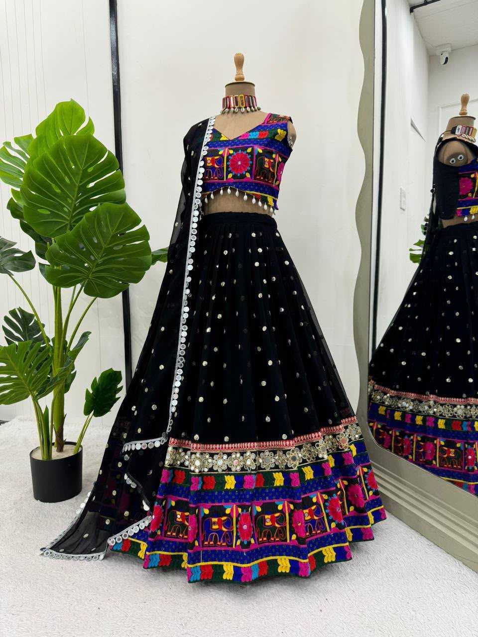 Faux Georgette Embroidered Lehenga
