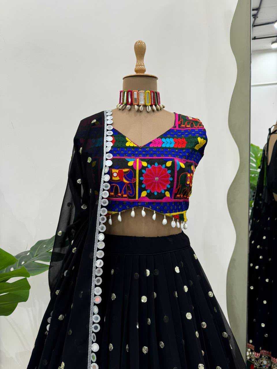 Faux Georgette Embroidered Lehenga