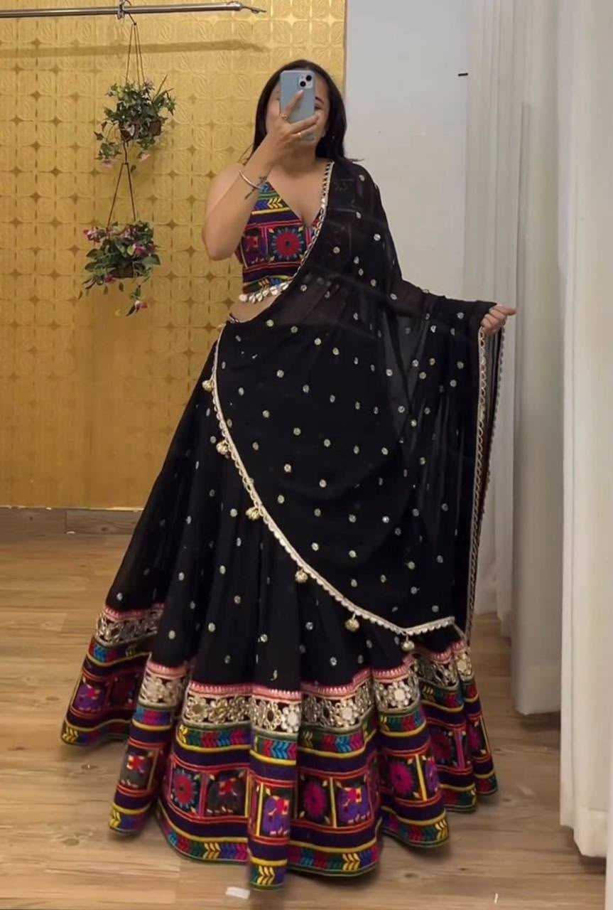 Faux Georgette Embroidered Lehenga