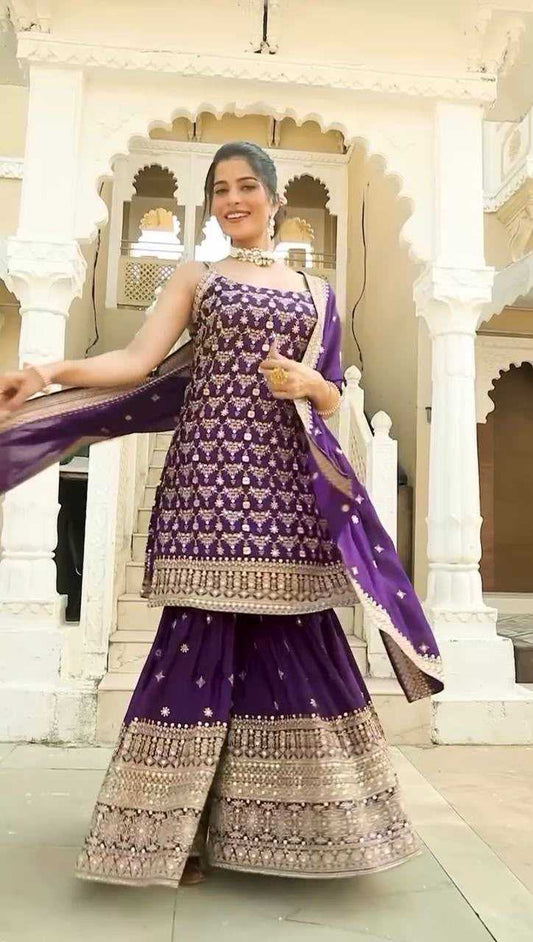 Faux Georgette Sharara Salwar Suit 5892