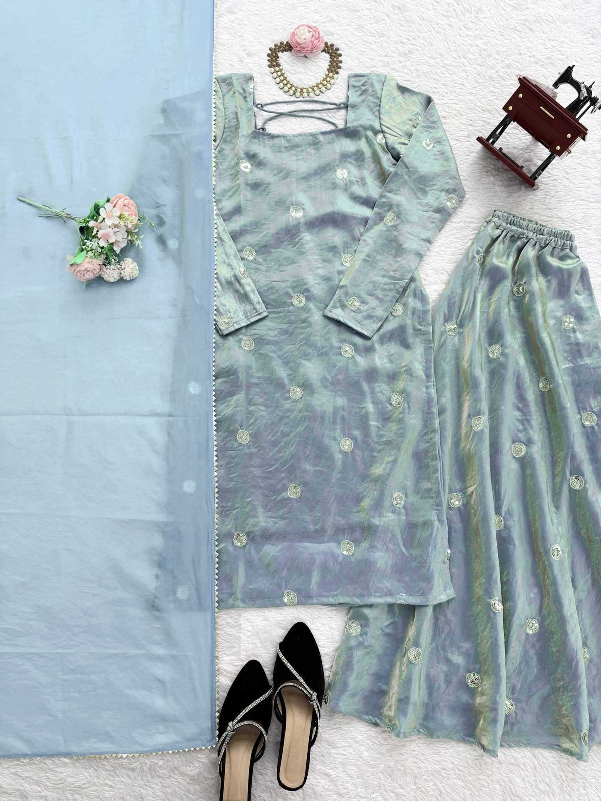 Silk Palazzo Suit