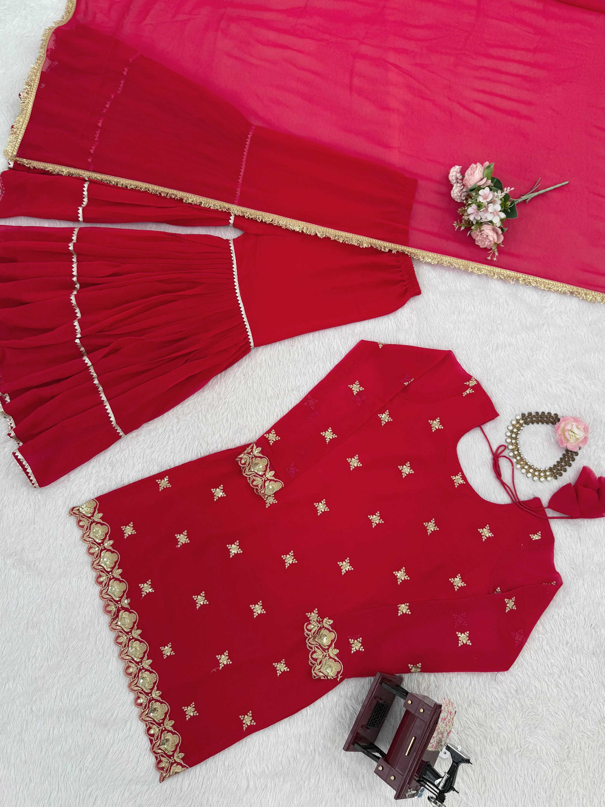 Faux Georgette Sharara Salwar Suit 5933