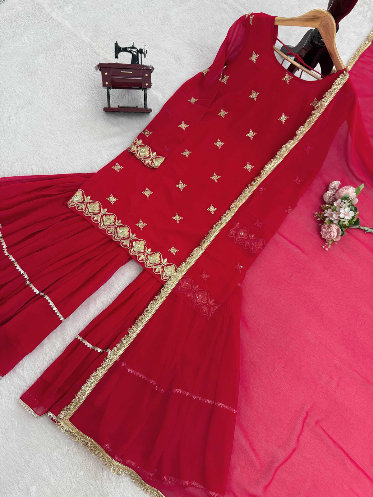 Faux Georgette Sharara Salwar Suit 5933