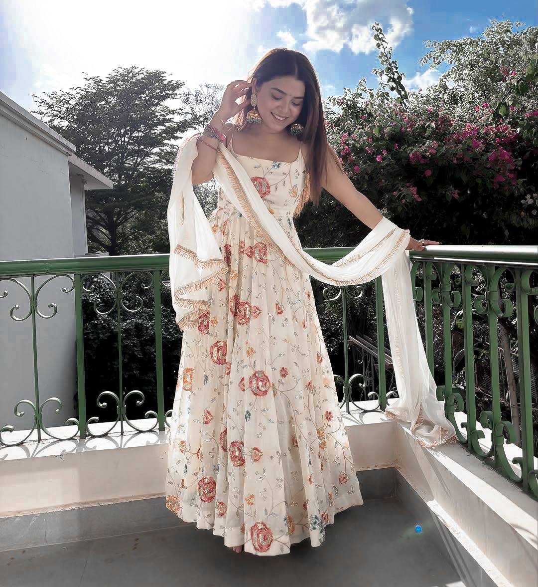 Faux Georgette Cotton Suit