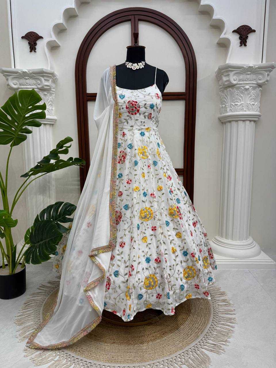 Faux Georgette Cotton Suit