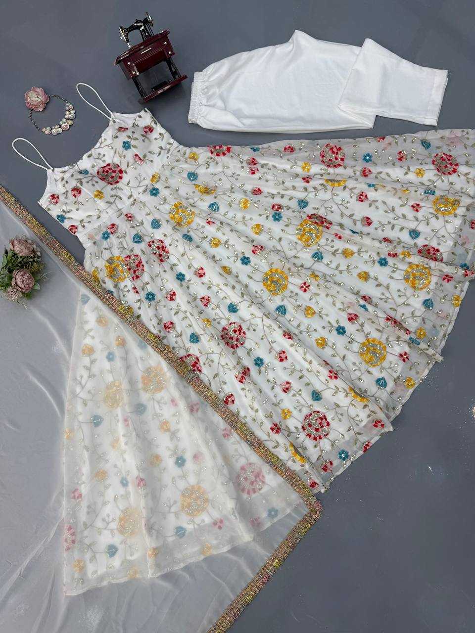 Faux Georgette Cotton Suit
