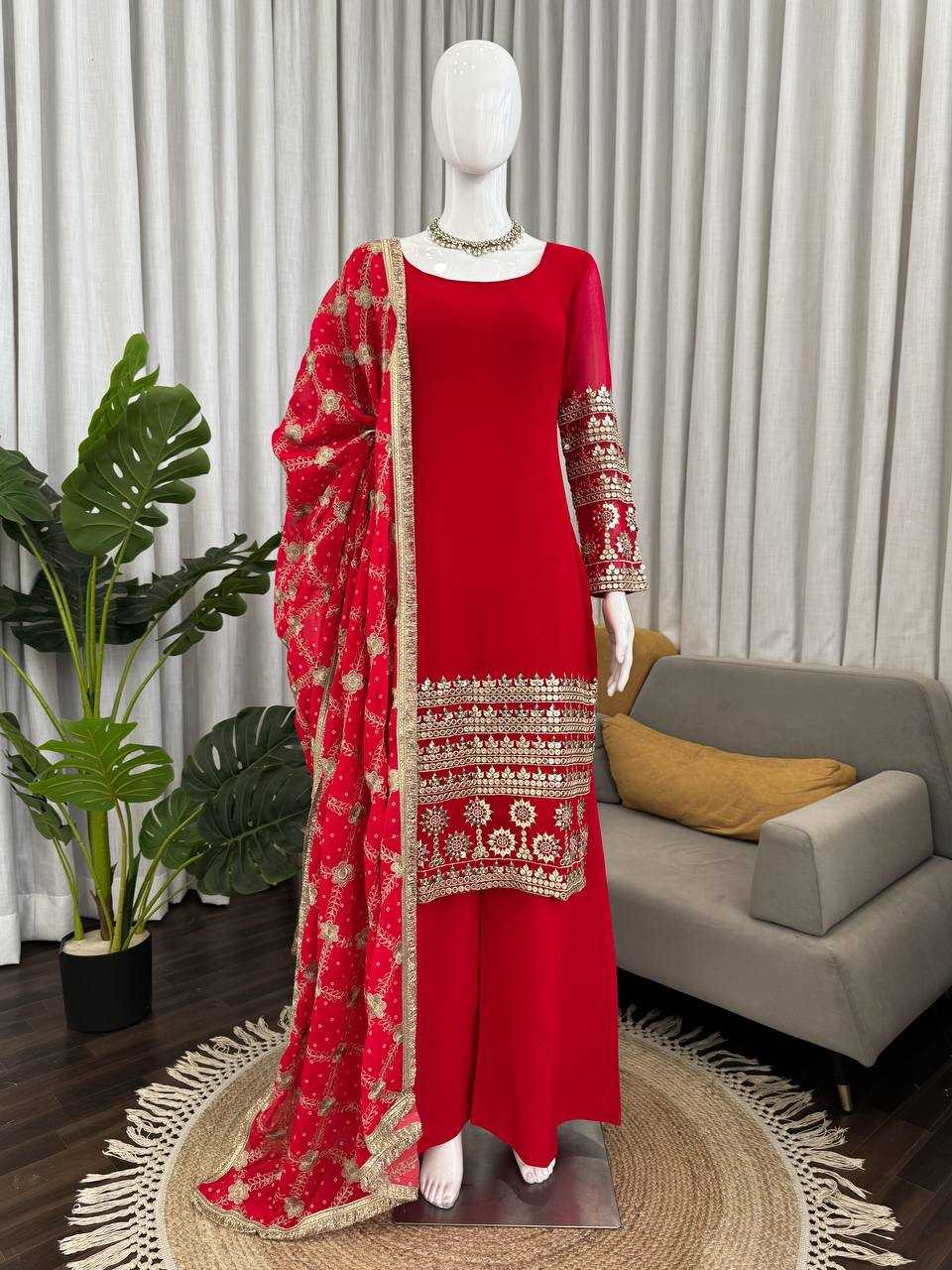 Faux Georgette Embroidery Suit