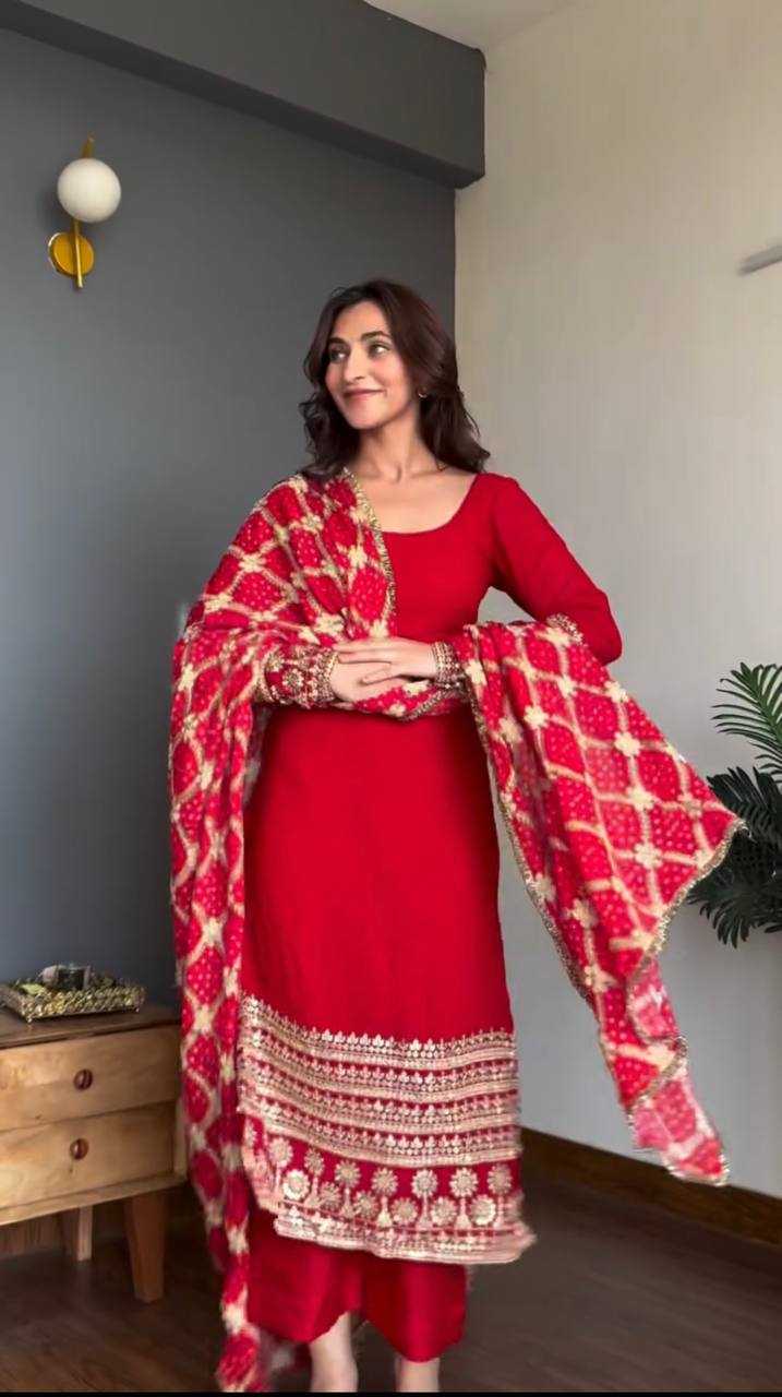 Faux Georgette Embroidery Suit