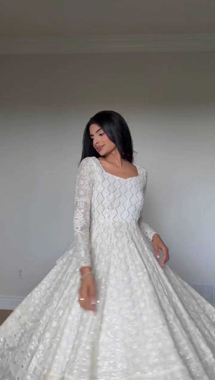 Faux Georgette Party Gown