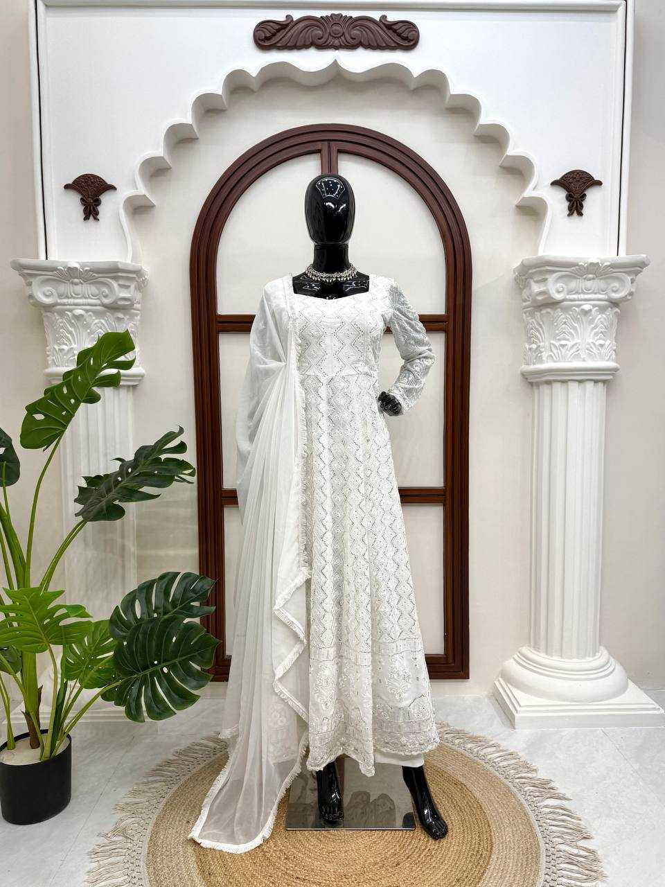 Faux Georgette Party Gown