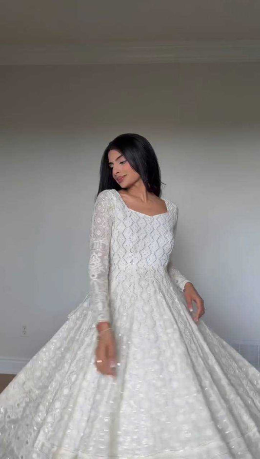 Faux Georgette Party Gown