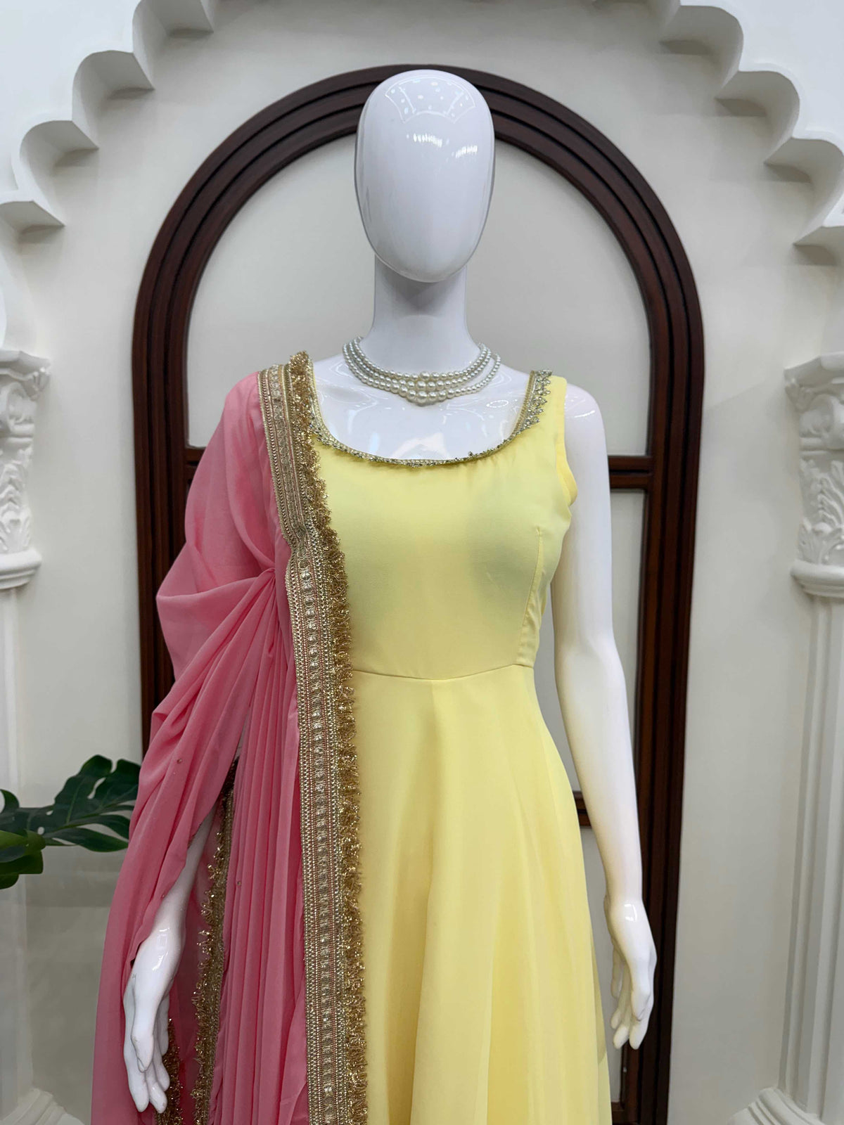 Faux Georgette Anarkali Gown 6062