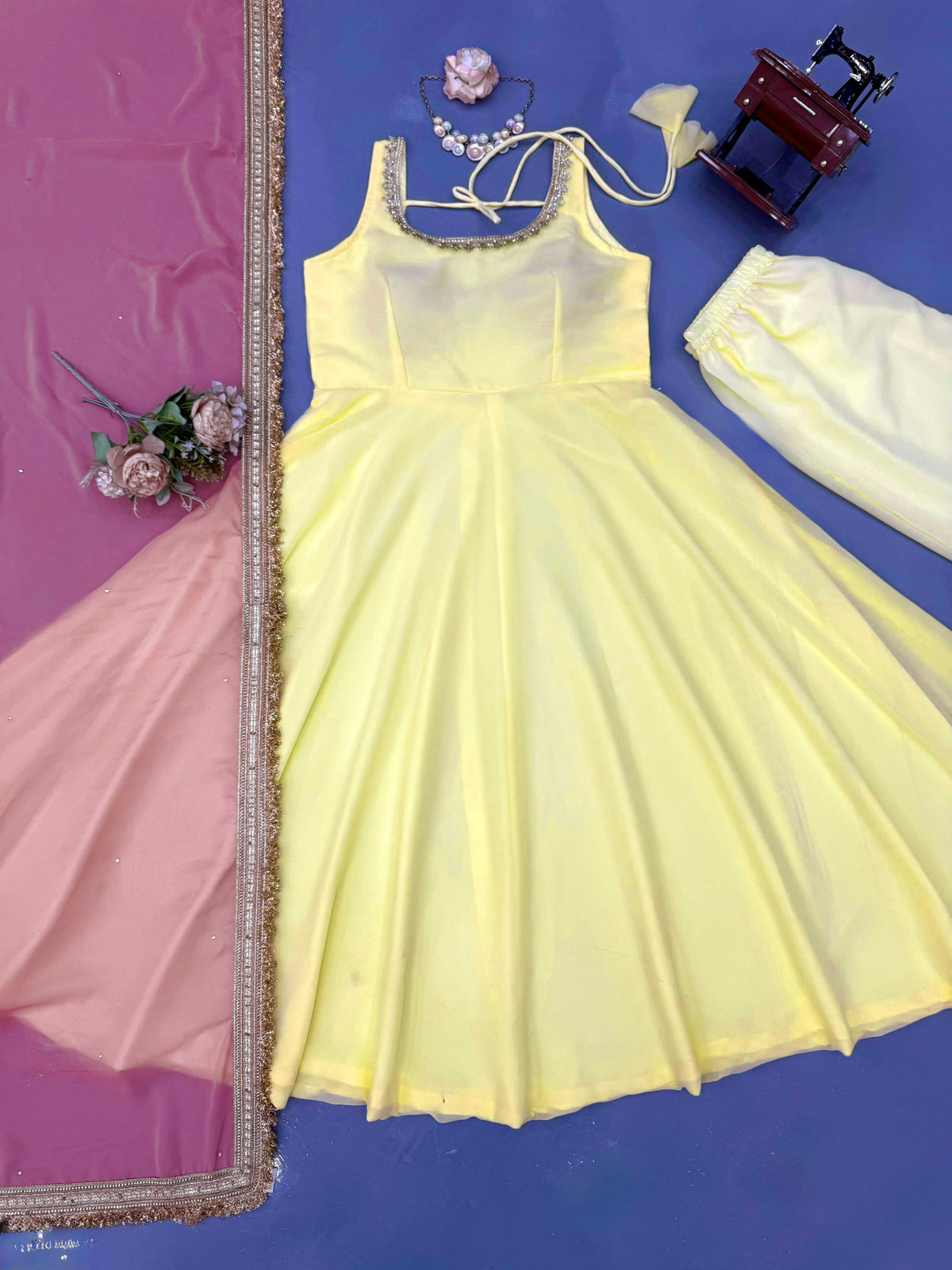 Faux Georgette Anarkali Gown 6062