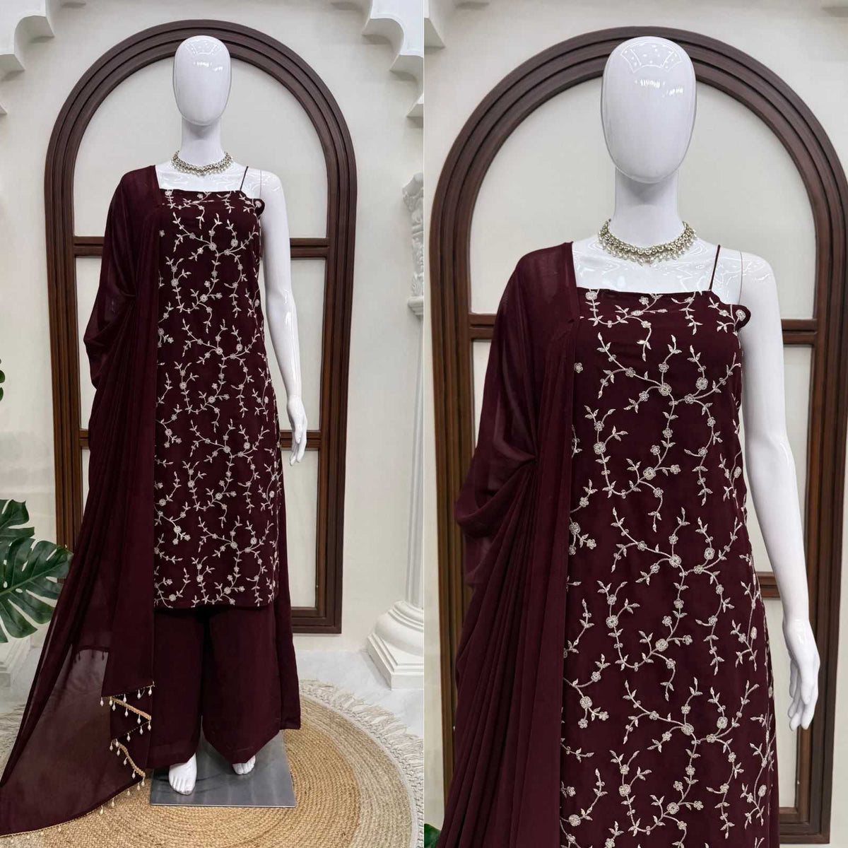 Faux Georgette Cotton Suit 6067