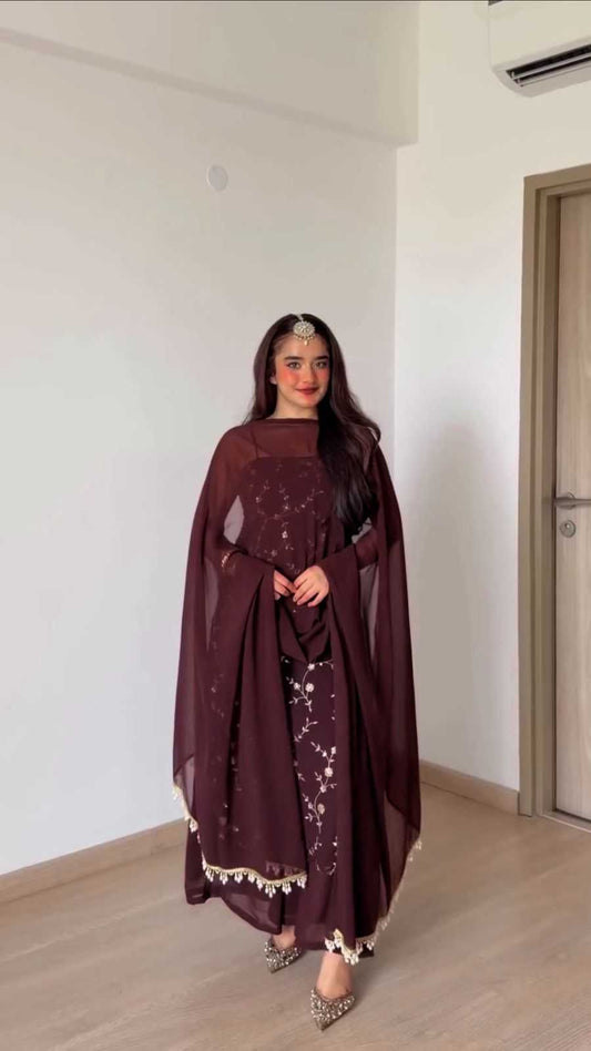 Faux Georgette Cotton Suit 6067
