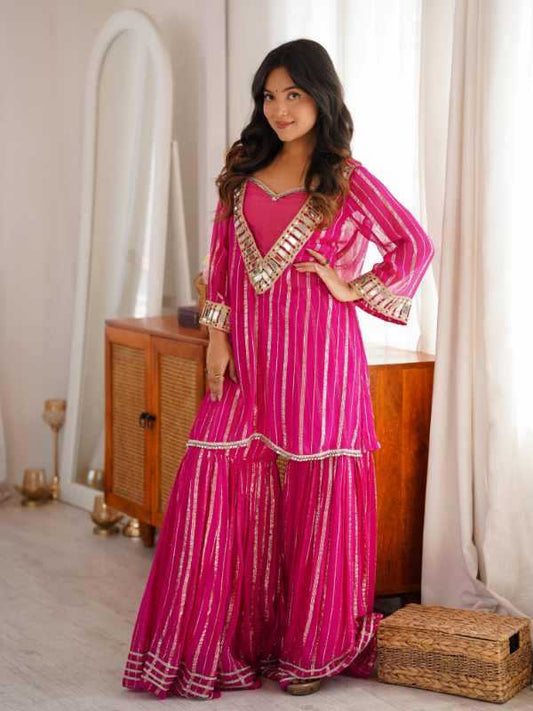 Zari Silk Sharara Salwar Suit