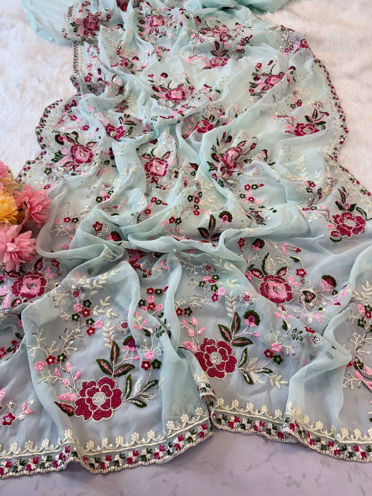 Ahana Faux Georgette Saree