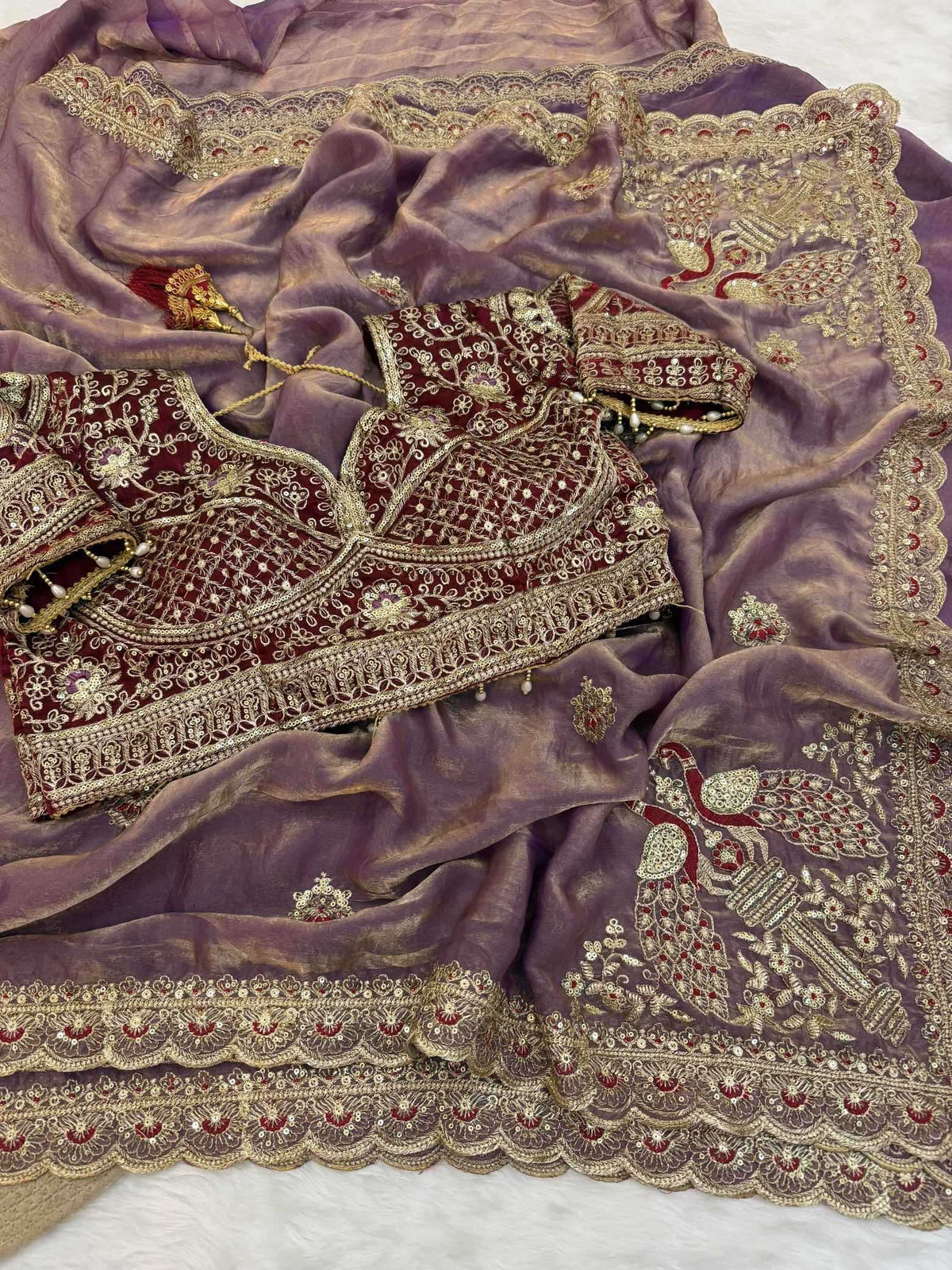 Amrita Satin Sequin Saree