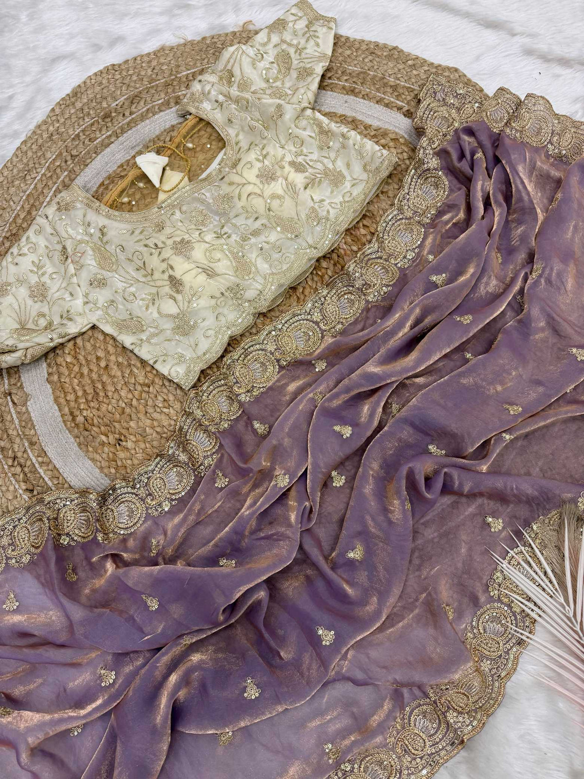 Ananya Space Silk Soft Saree in Lavender