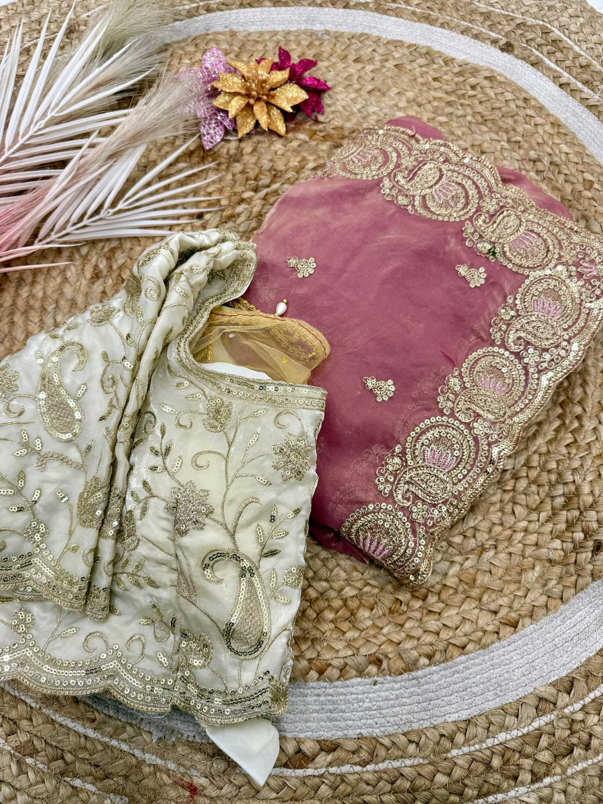 Ananya Space Silk Soft Saree in Lavender