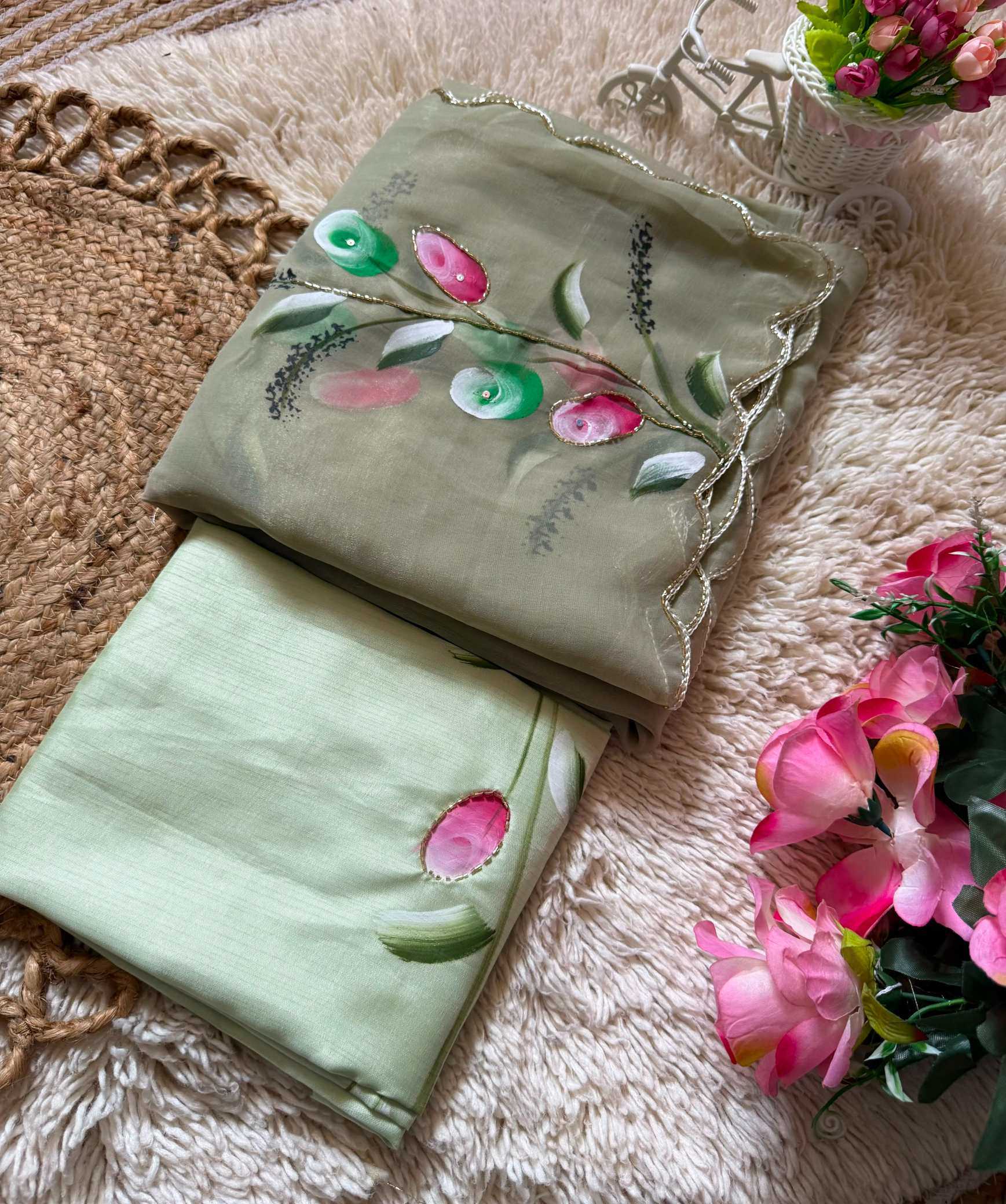 Chiffon Printed Silk Saree