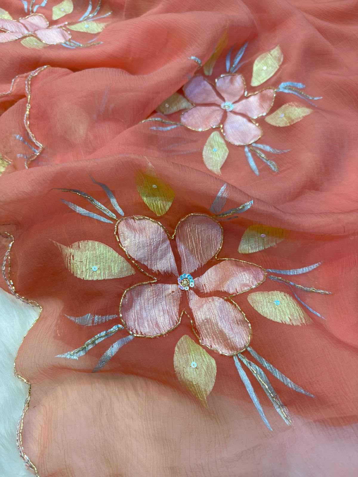 Chiffon Printed Silk Saree