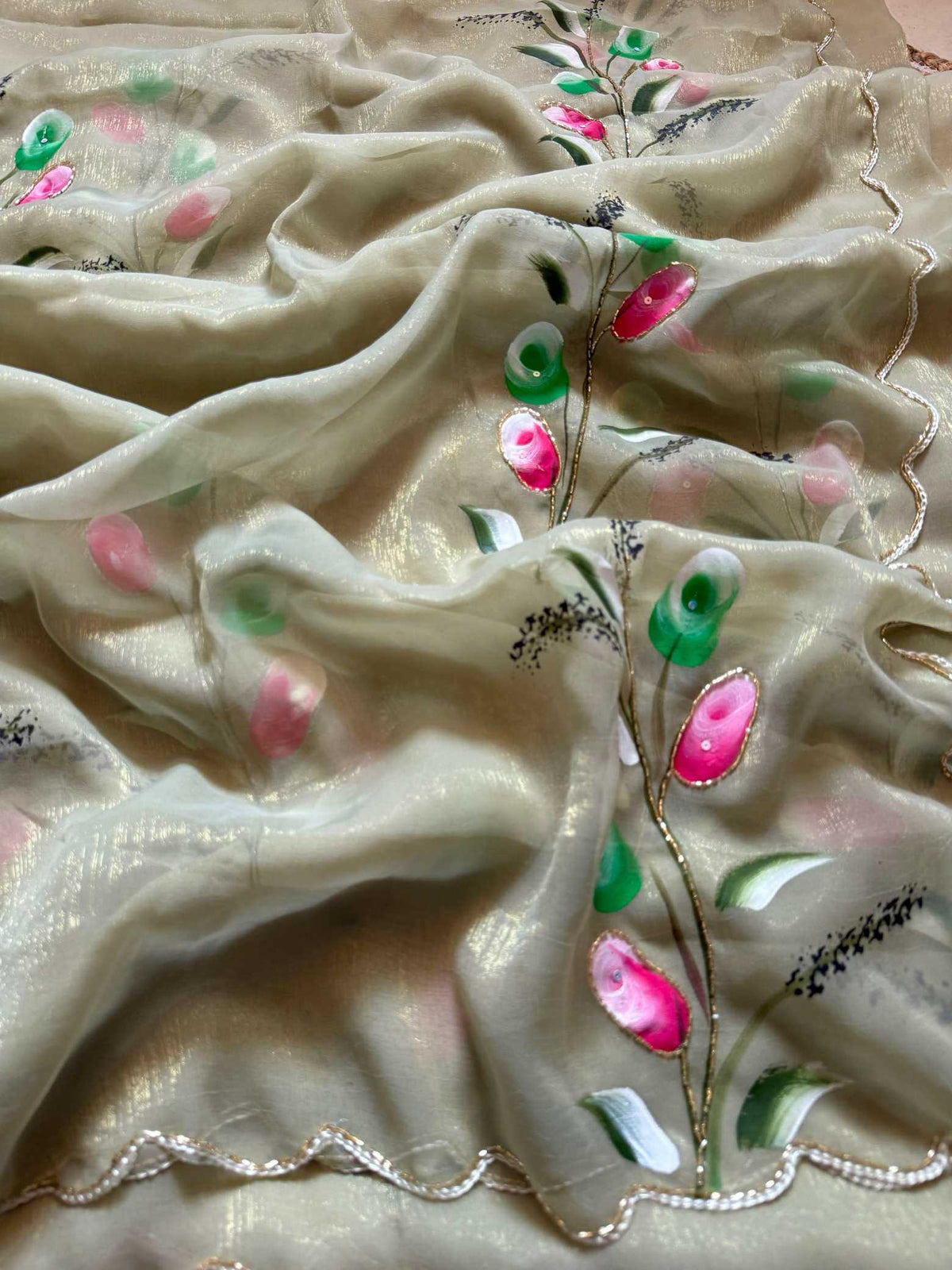 Chiffon Printed Silk Saree
