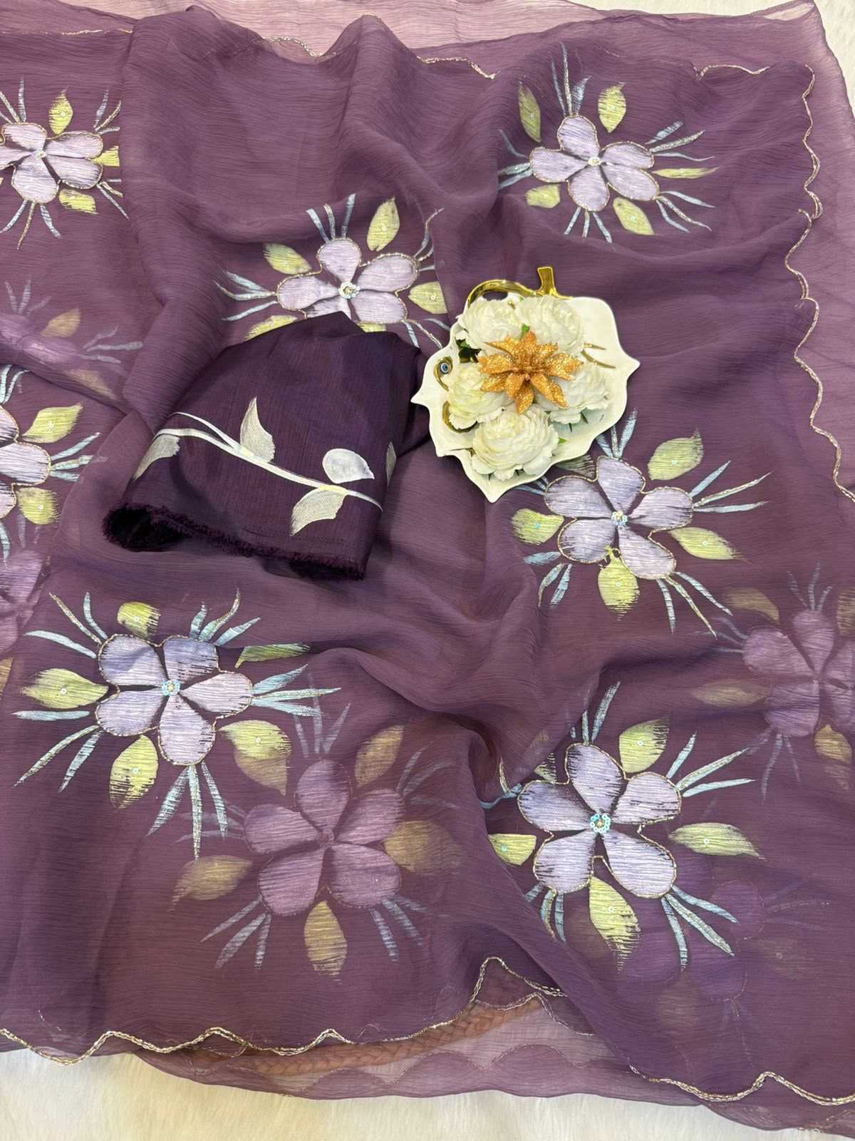 Chiffon Printed Silk Saree