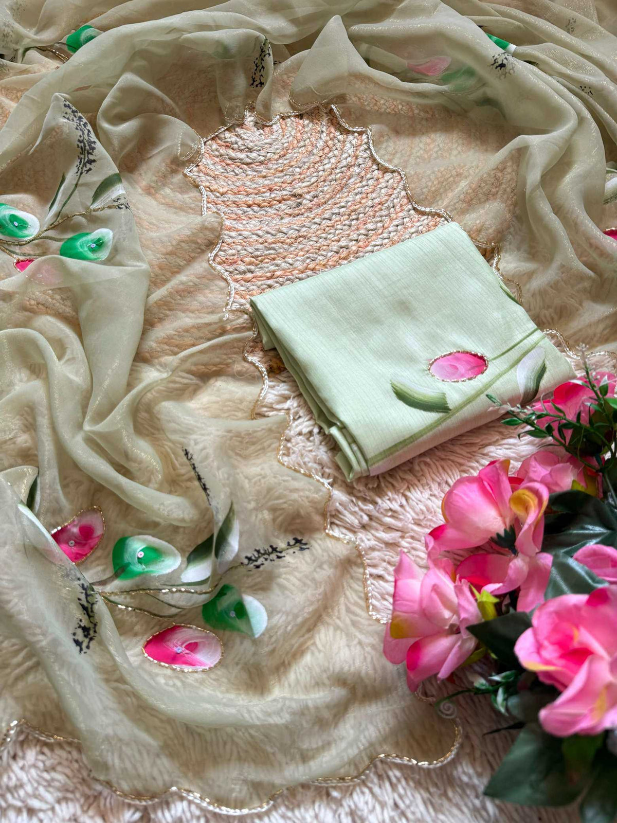 Chiffon Printed Silk Saree