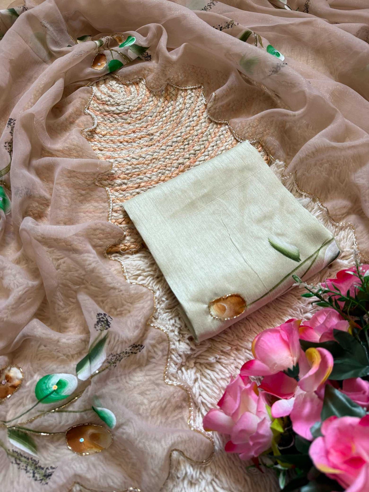 Chiffon Printed Silk Saree