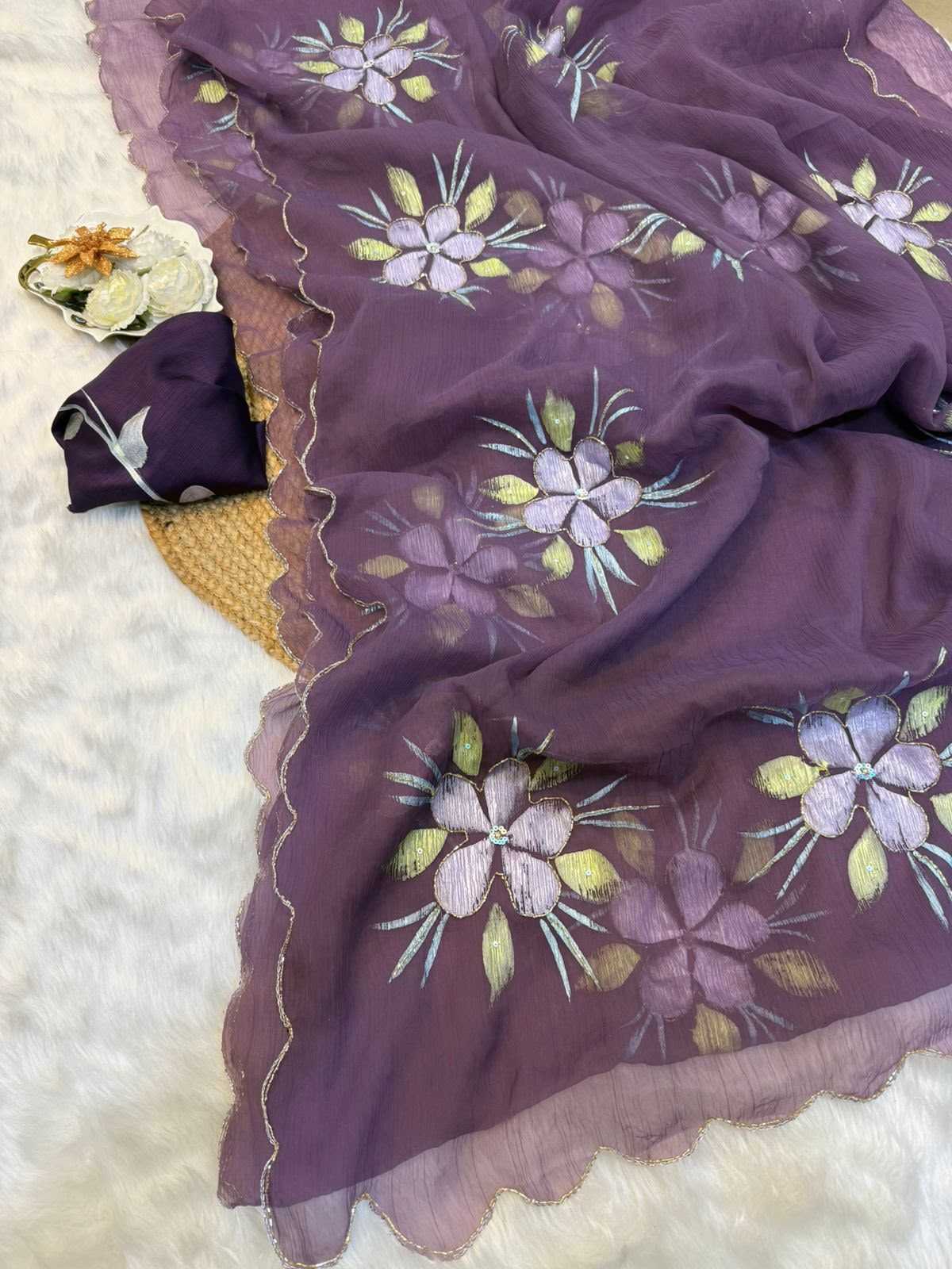 Chiffon Printed Silk Saree